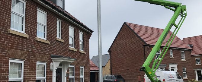 Mastic man with cherry picker Gloucestershire