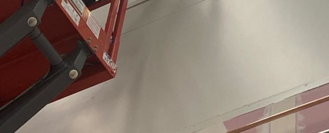 Mastic work from scissor lift